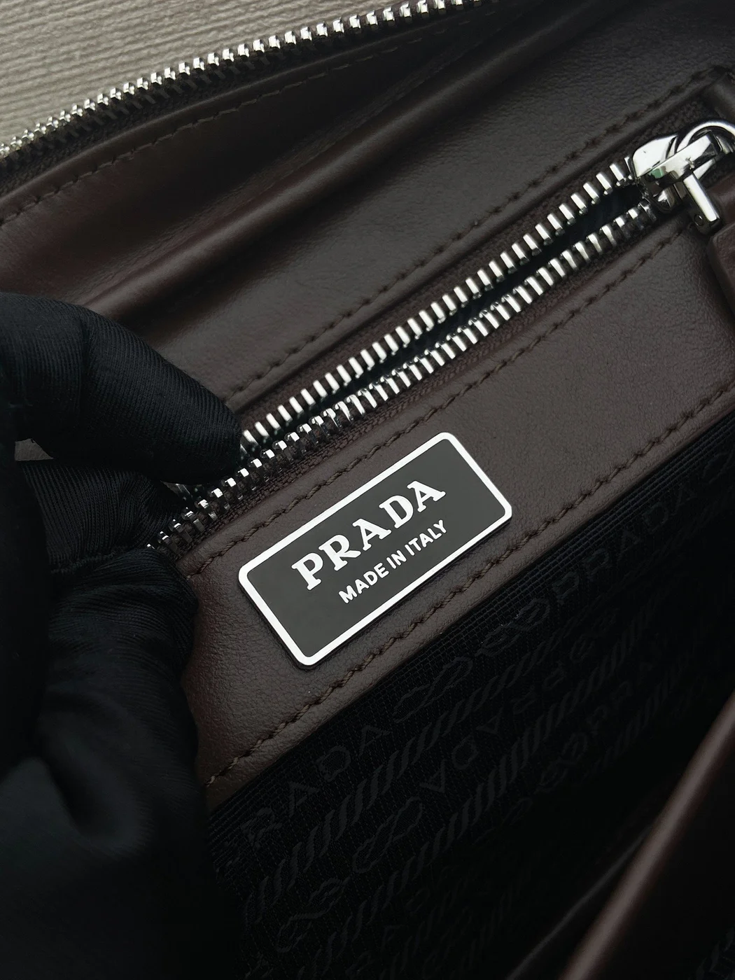 Prada Leather Pouch — Grey product view 9