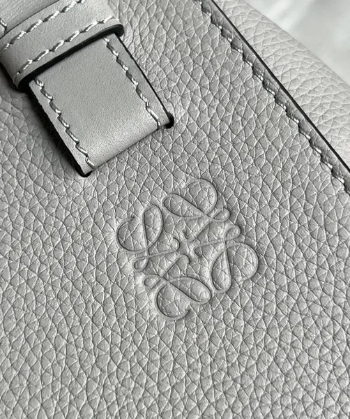 Loewe Compact Hammock Bag in Pearl Grey Grained Calfskin product view 2