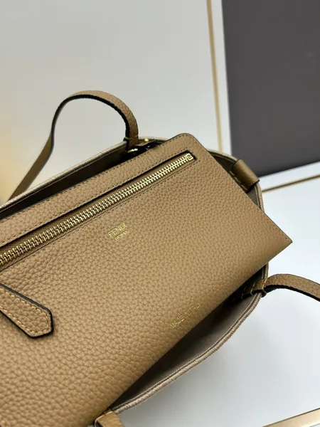 Fendi Small Roll Tote in Canvas with Multicolor FF Embroidery product view 8