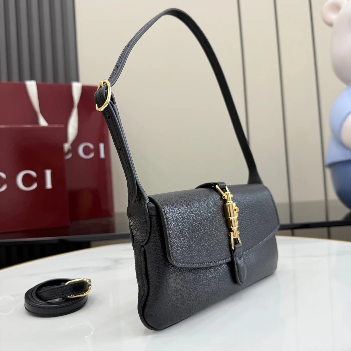 Gucci Jackie Small Shoulder Bag — Black with Gold-Tone Hardware product view 2