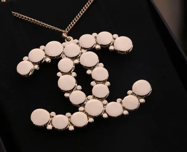 Chanel Oversized Pearl-Effect CC Pendant Necklace Black and Gold-Tone product view 5