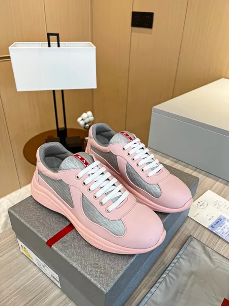 Prada America’s Cup Sneakers in Pink Rubber and Bike Fabric product view 8