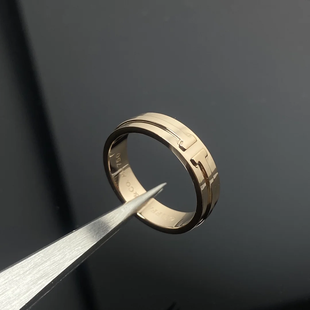 Tiffany & Co. Smooth Double T Wide Ring Rose-Tone product view 1