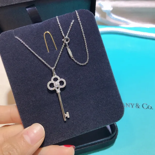 Tiffany & Co. Crown Key Pendant Necklace Silver-Tone product view 3