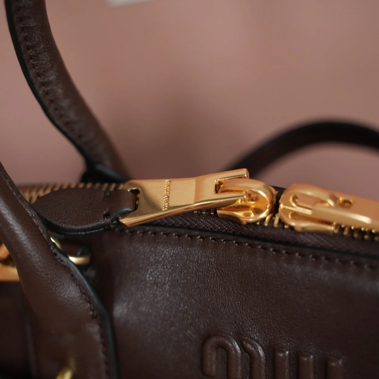 Miu Miu Aventure Medium Top-handle Bag in Briarwood Nappa Leather product view 8
