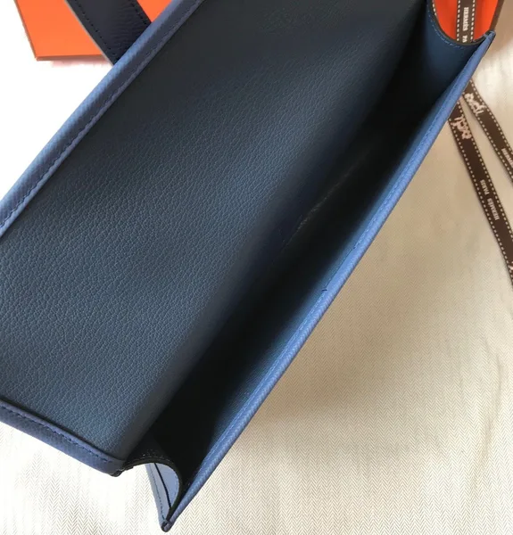 Hermes Jige Elan 29 Clutch Bag In Blue Agate Epsom Leather product view 3