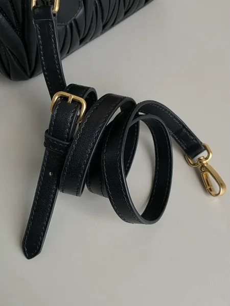 Miu Miu Arcadie Medium Bag in Black Matelasse Leather product view 11
