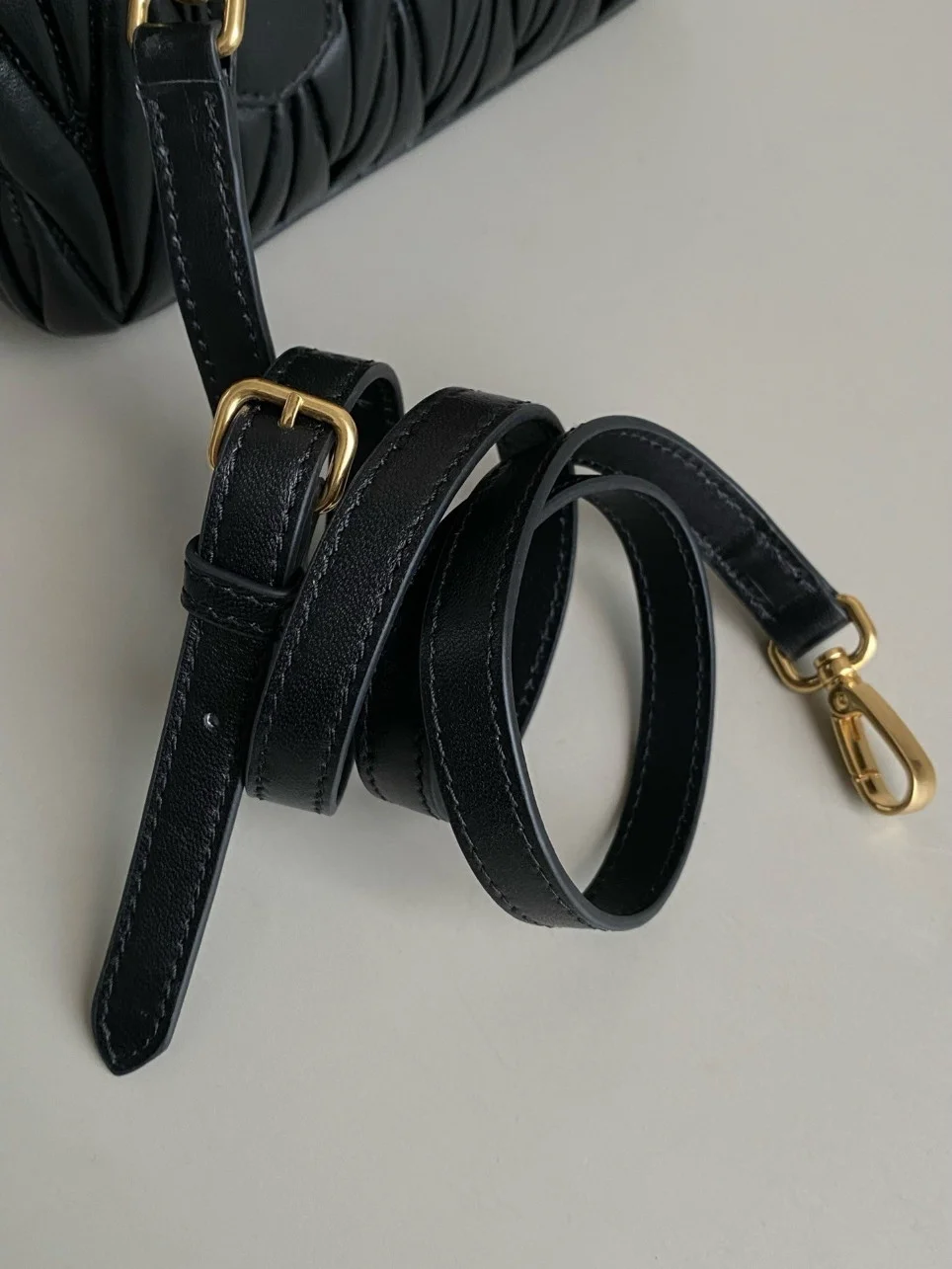 Miu Miu Arcadie Medium Bag in Black Matelasse Leather product view 11
