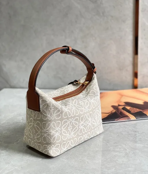 Loewe Cubi Medium Bag in Ecru Anagram Jacquard product view 3