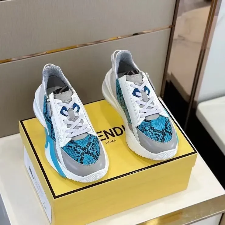Fendi Flow Low-Top Sneakers in Blue/White product view 2