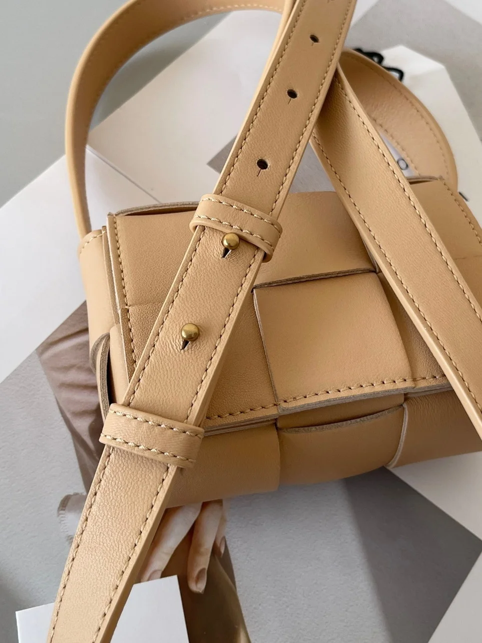 Bottega Veneta Candy Cassette Bag In Almond Lambskin product view 6
