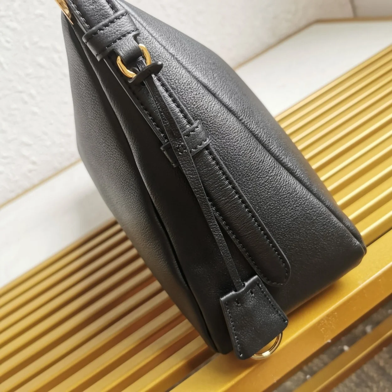 Prada Aimee Large Shoulder Bag in Black Leather product view 3