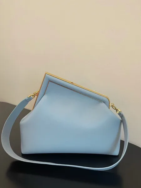 Fendi First Medium Bag In Light Blue Nappa Leather product view 6