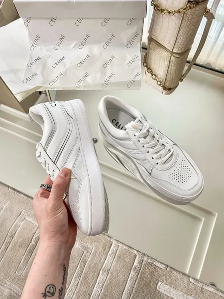 Celine Women’s Trainer Low-top Sneakers in White Leather product view 9