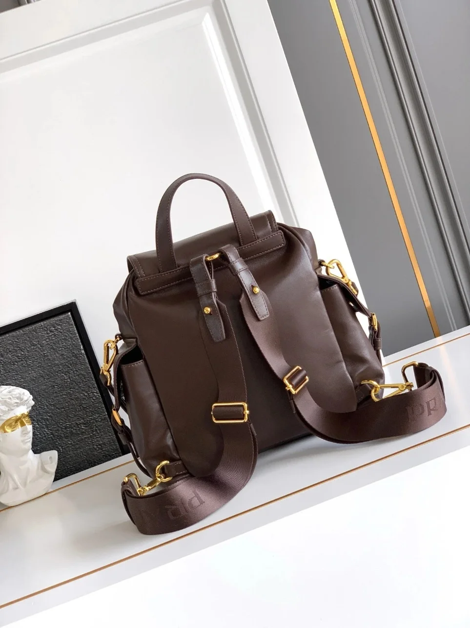 Prada Explore Medium Backpack in Sienna Nappa Leather product view 2
