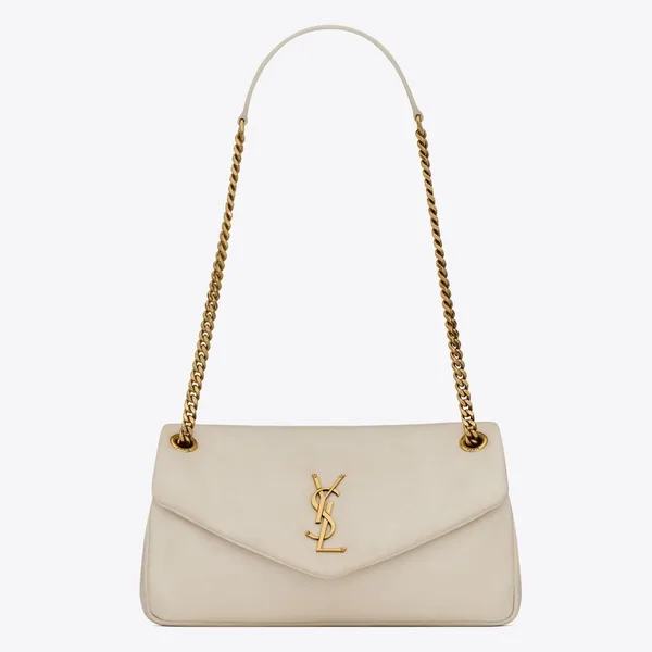 Saint Laurent Calypso Shoulder Bag In White Lambskin product photo