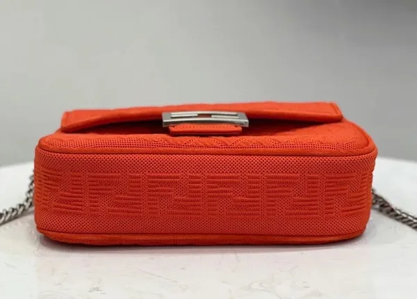 Fendi Baguette Chain Midi Bag In Piment FF Fabric product view 2