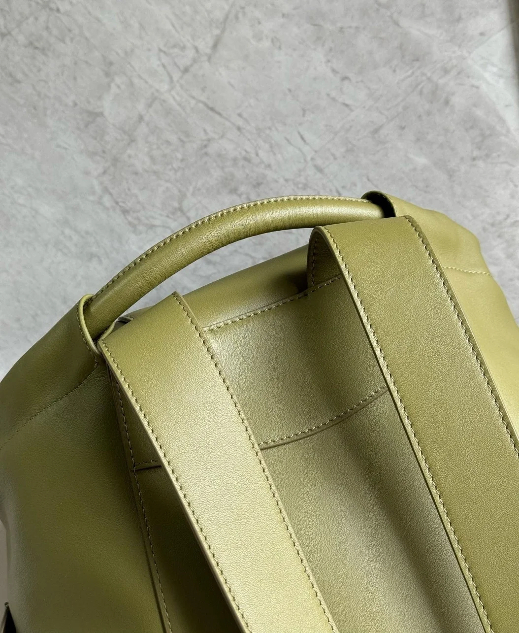 Loewe Flamenco Backpack in Olive Supple Calfskin product view 7