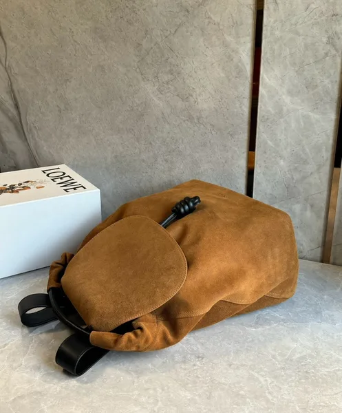Loewe Flamenco Backpack in Brown Suede Calfskin product view 5