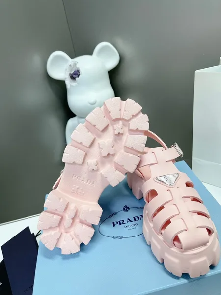 Prada Foam Sandals in Light Pink Rubber product view 9