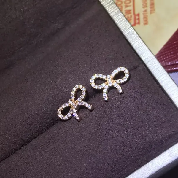Tiffany & Co. Pavé-Effect Bow Stud Earrings Silver-Tone product photo