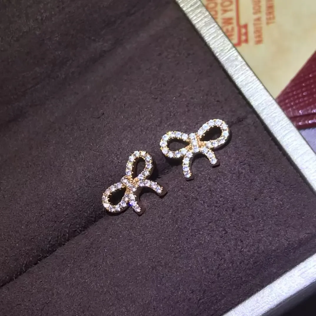 Tiffany & Co. Pavé-Effect Bow Stud Earrings Silver-Tone product view 1
