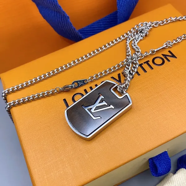 Louis Vuitton Reversible LV Tag Pendant Necklace Silver-Tone product view 7
