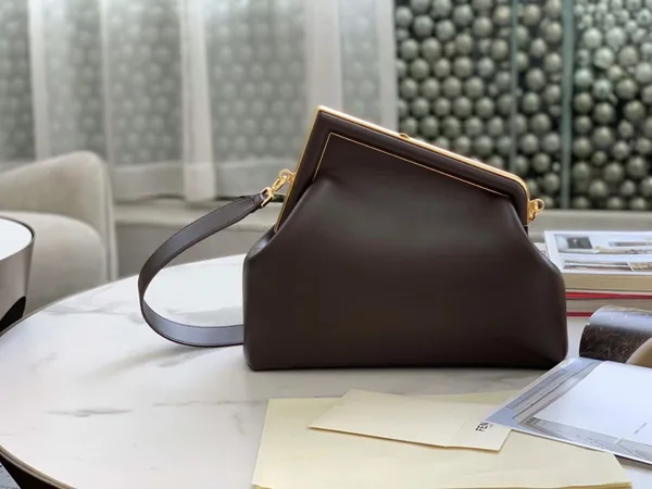 Fendi First Medium Bag In Dark Brown Nappa Leather product view 3