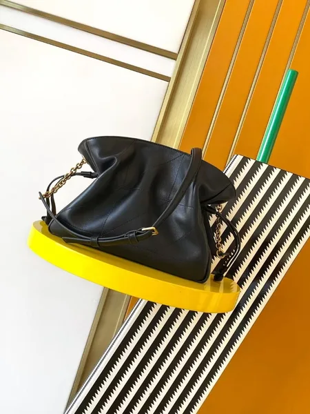 Saint Laurent Jamie Shoulder Pouch in Black Lambskin product view 6