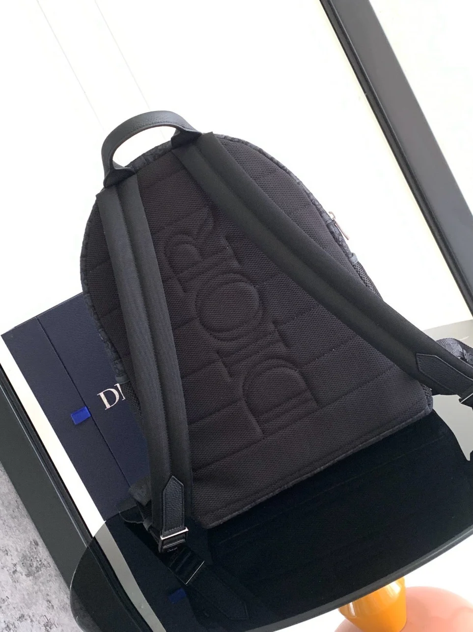 Dior 8 Backpack in Black Dior Oblique Jacquard product view 9