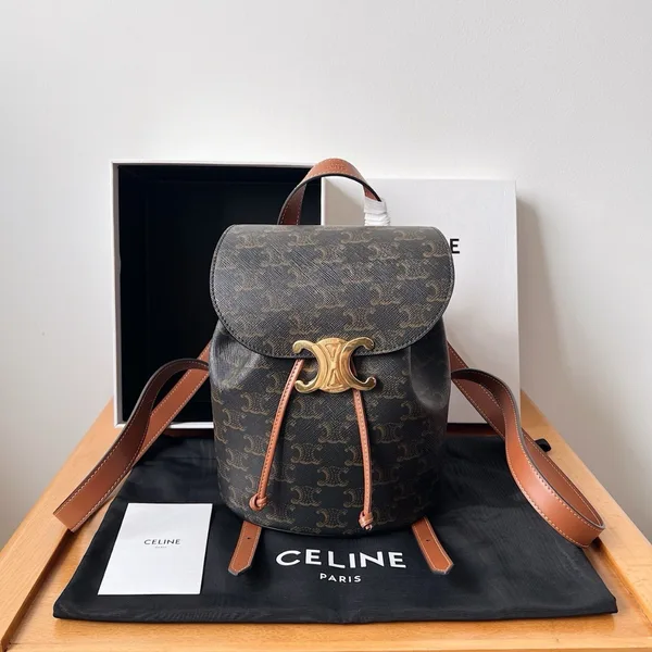 Celine Bonnie Backpack in Triomphe Canvas and Calfskin product view 2