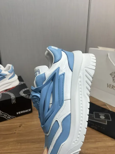 Versace Blue & White Leather Sneakers product view 9