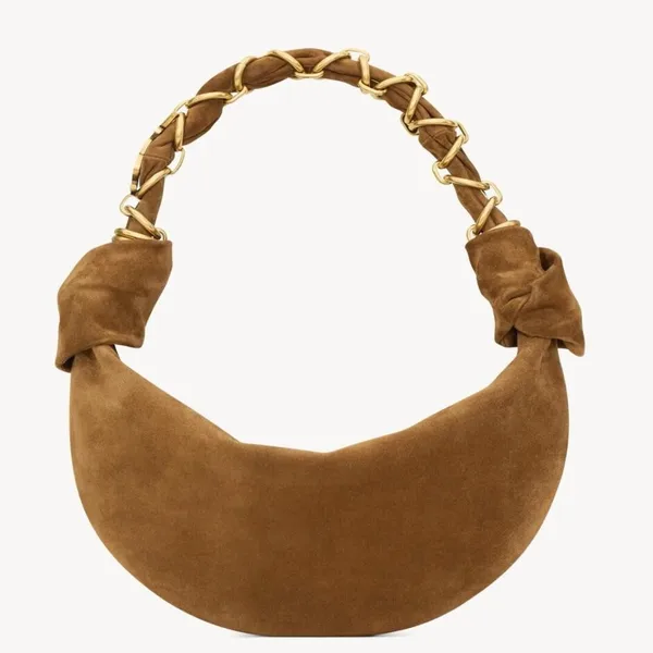 Saint Laurent Amalia Mini Hobo Bag in Brown Suede Calfskin product photo