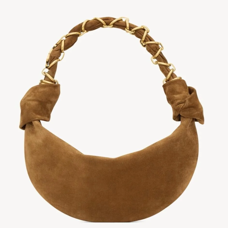 Saint Laurent Amalia Mini Hobo Bag in Brown Suede Calfskin product view 1