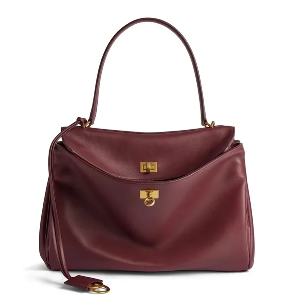 Balenciaga Rodeo Medium Bag in Burgundy Calfskin product photo