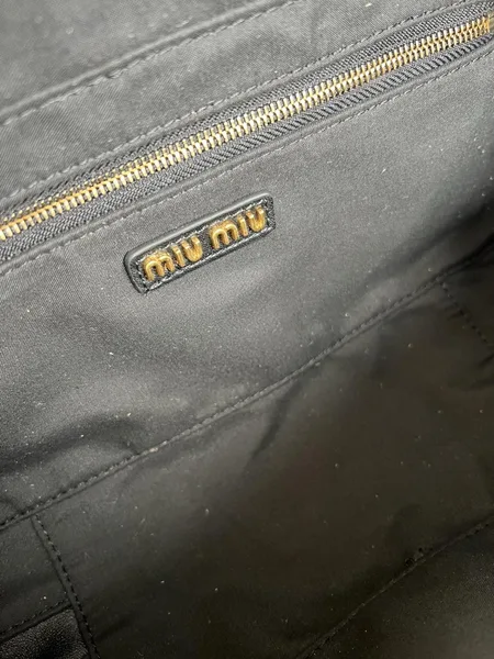 Miu Miu Arcadie Large Bag in Black Matelasse Leather product view 10