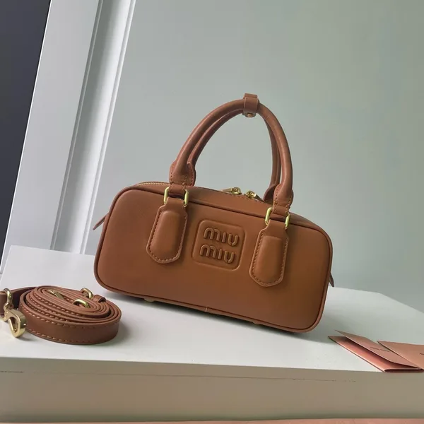 Miu Miu Arcadie Medium Bag in Cognac Leather product view 2