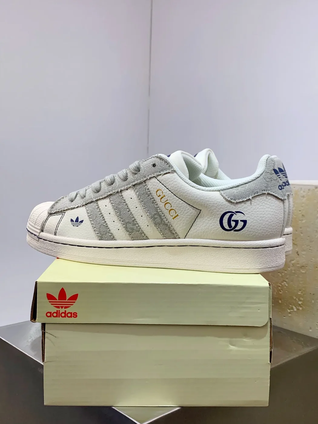 Adidas Gazelle Indoor Gucci White Gray Low Shoes product view 5