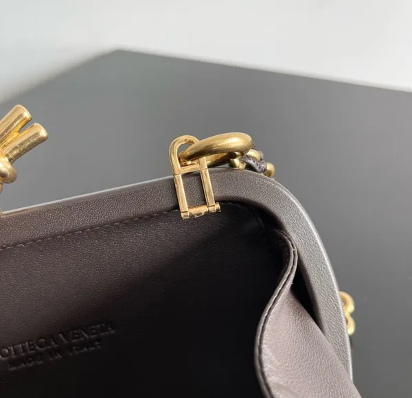 Bottega Veneta Knot Clutch with Chain in Fondant Intrecciato Lambskin product view 7