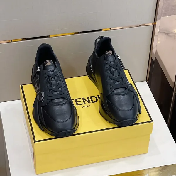 Fendi Flow Low-Top Sneakers in Black FF product view 2