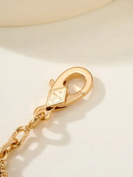 Van Cleef & Arpels Alhambra Pale Pink Clover and Gold-Tone Knot Bracelet product view 9