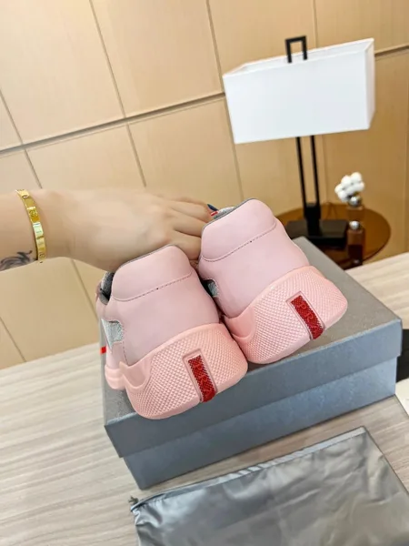 Prada America’s Cup Sneakers in Pink Rubber and Bike Fabric product view 2