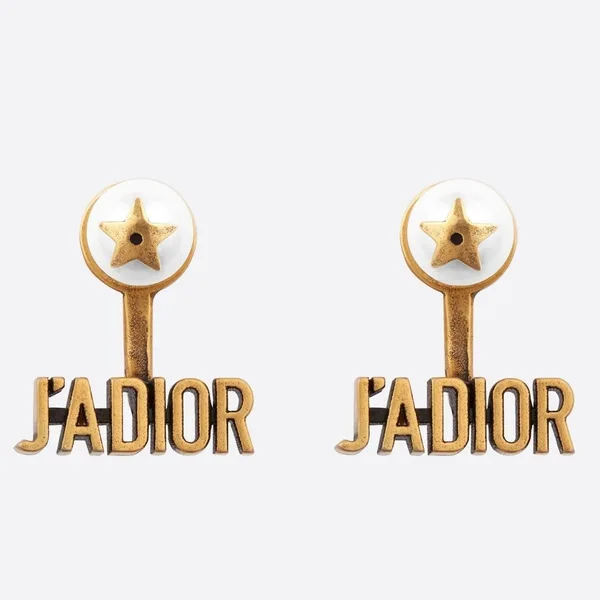 Dior J’Adior Earrings In Antique Gold-Tone Metal and Pearl-Effect Details product photo