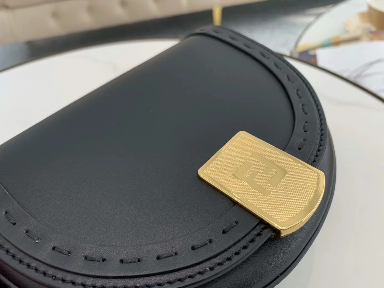 Fendi Moonlight Saddle Bag In Black Calfskin product view 2