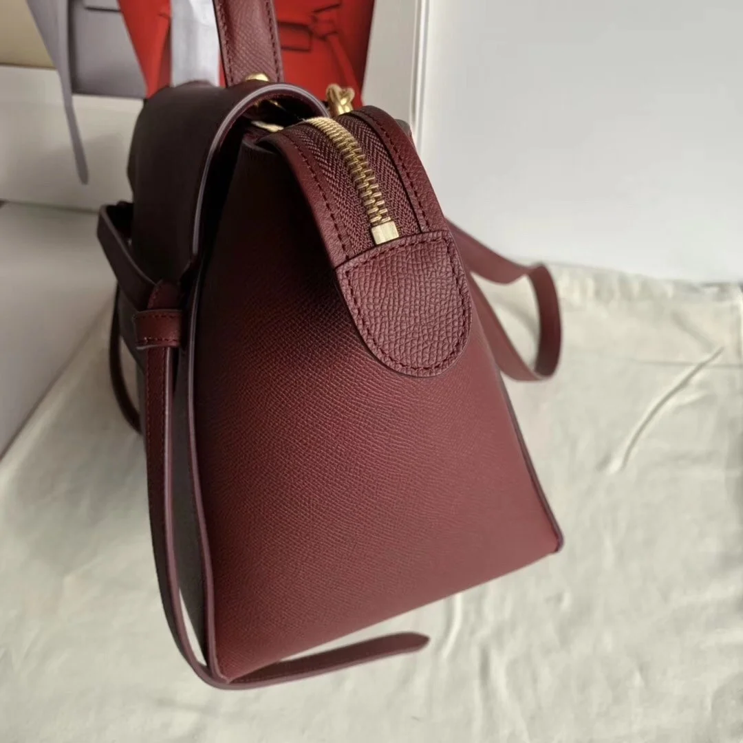 Celine Belt Mini Bag In Bordeaux Grained Calfskin product view 2