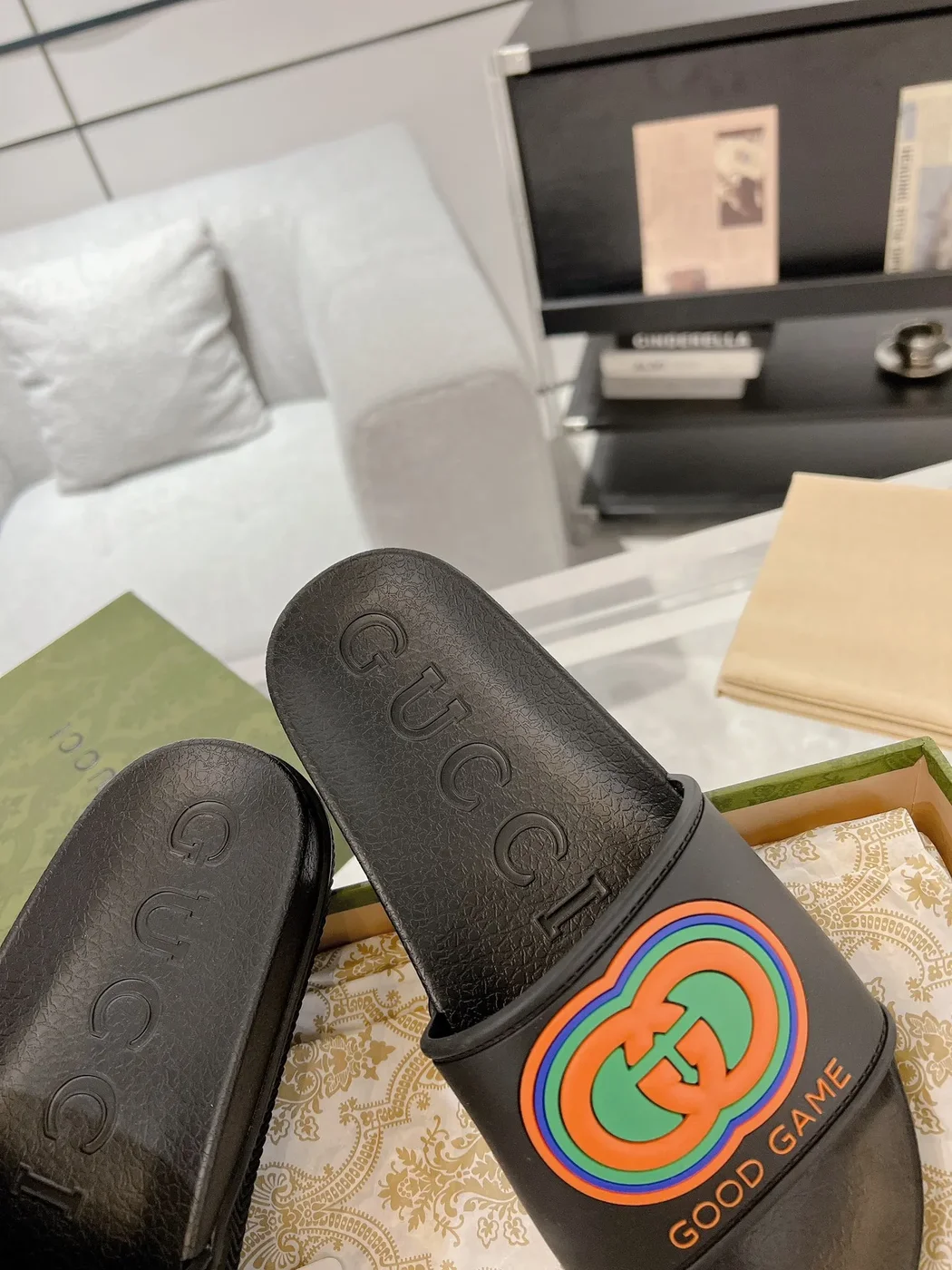 Gucci Good Game Slide Sandals Black product view 6