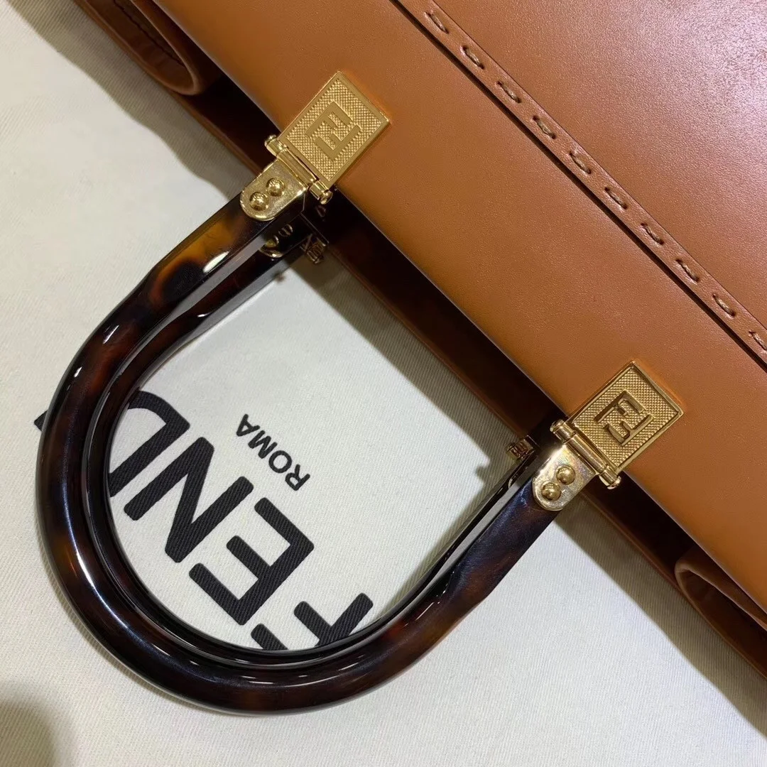 Fendi Sunshine Large Tote Bag In Brown Calfskin product view 4