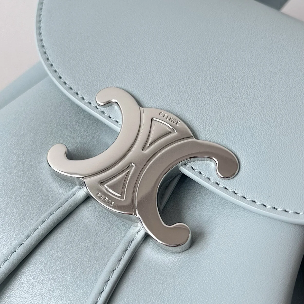 Celine Bonnie Backpack in Light Blue Calfskin product view 14