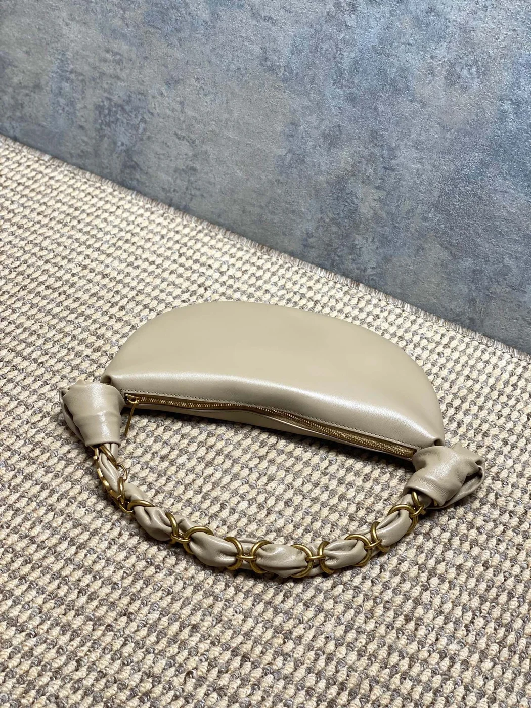 Saint Laurent Amalia Mini Hobo Bag — Beige product view 5