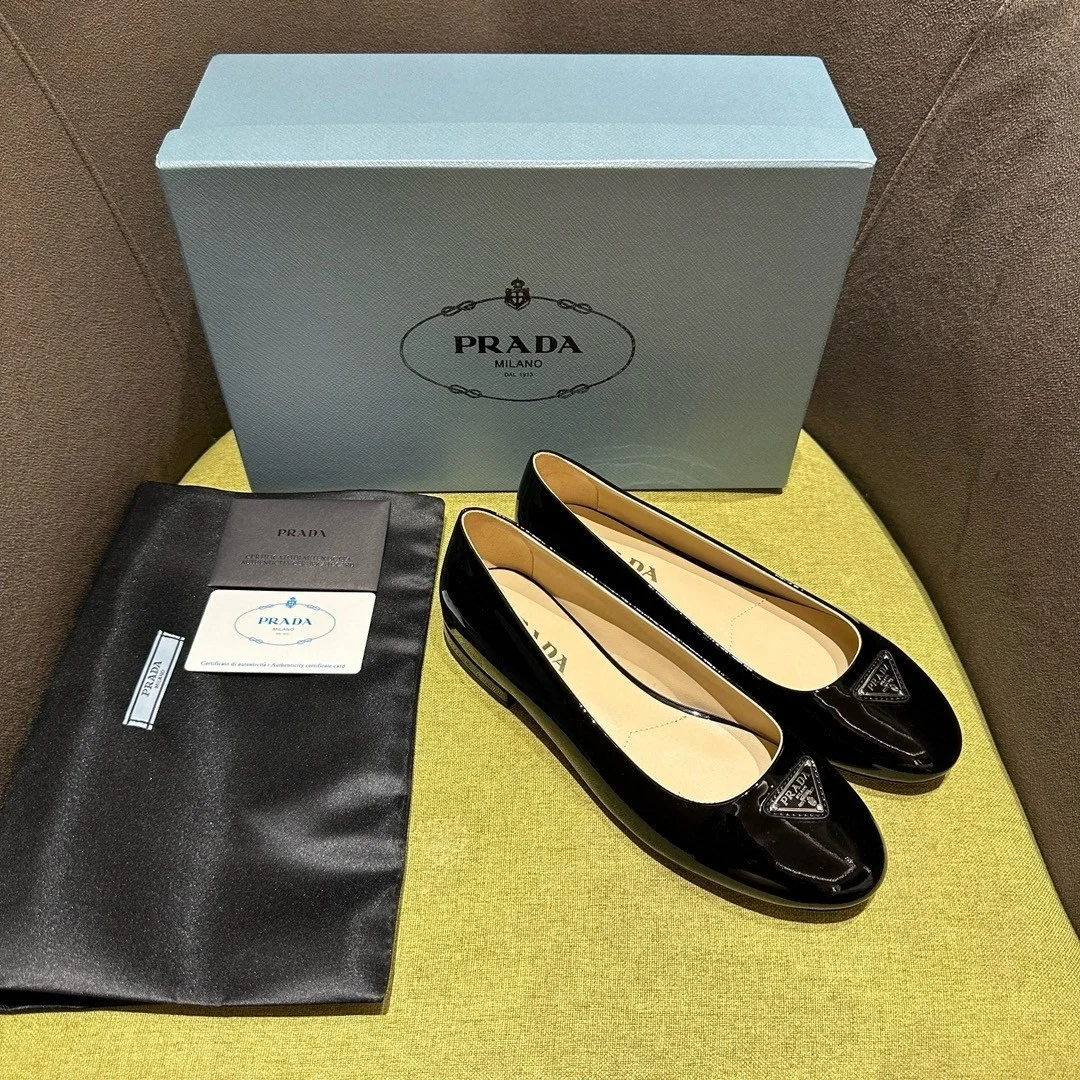 Prada Ballerinas in Black Patent Leather product view 8